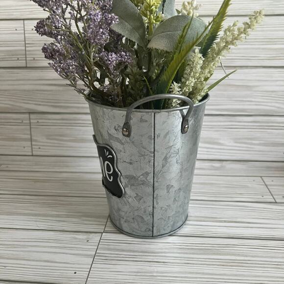 Ashland Custom "Home" Rustic Farmhouse Galvanized Tin Bucket Decor - Picture 4 of 8